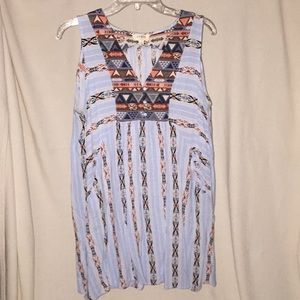 Blue dress with tribal pattern